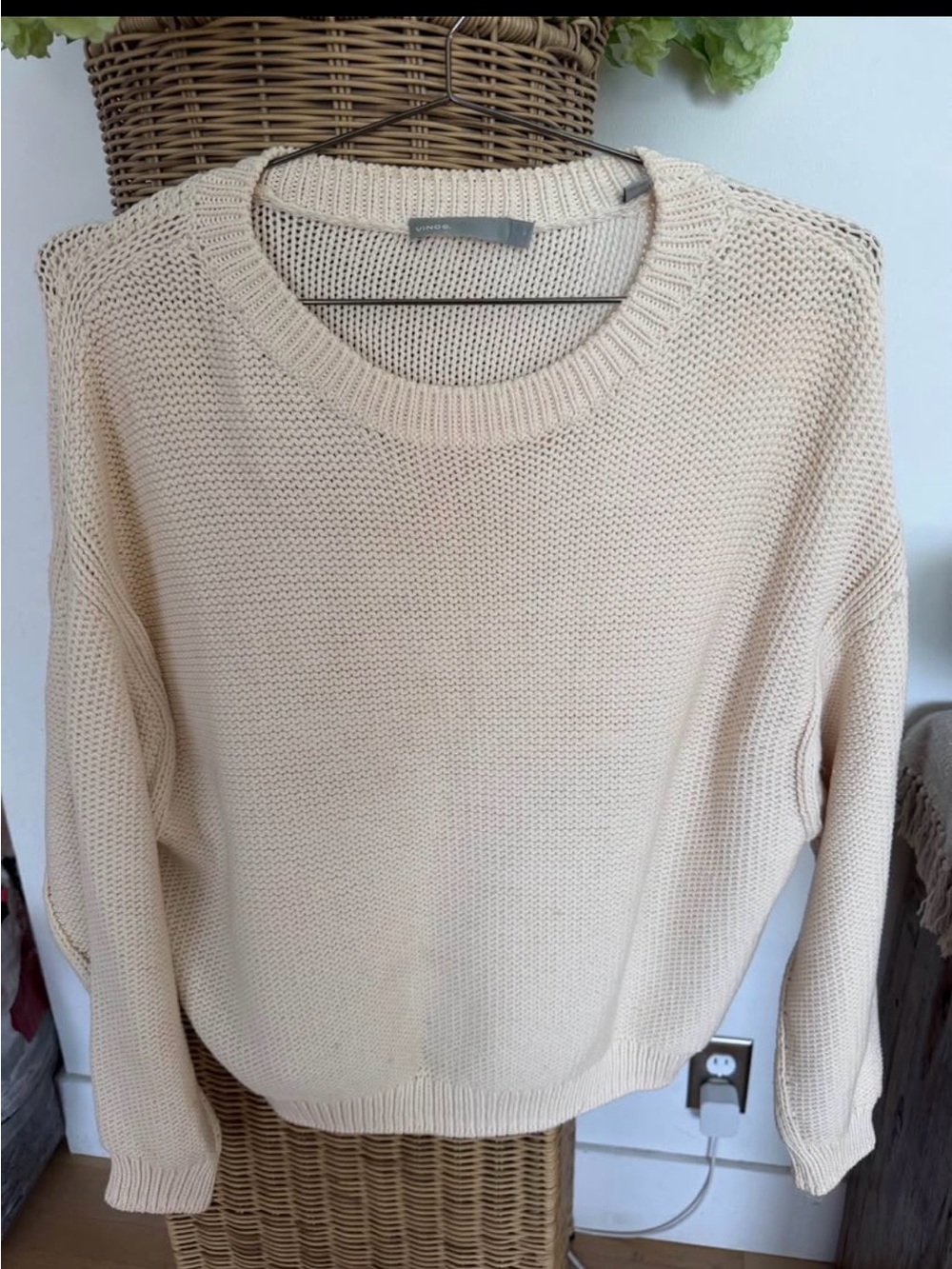 Vince Cream Crewneck Knit Sweater